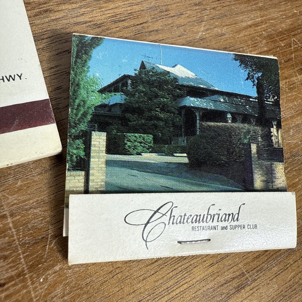 Chateaubriand Restaurant Supper Club Dallas Texas Matchbooks Unstruck Chateau II